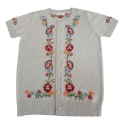 Short Sleeve Cardigan with embroidery